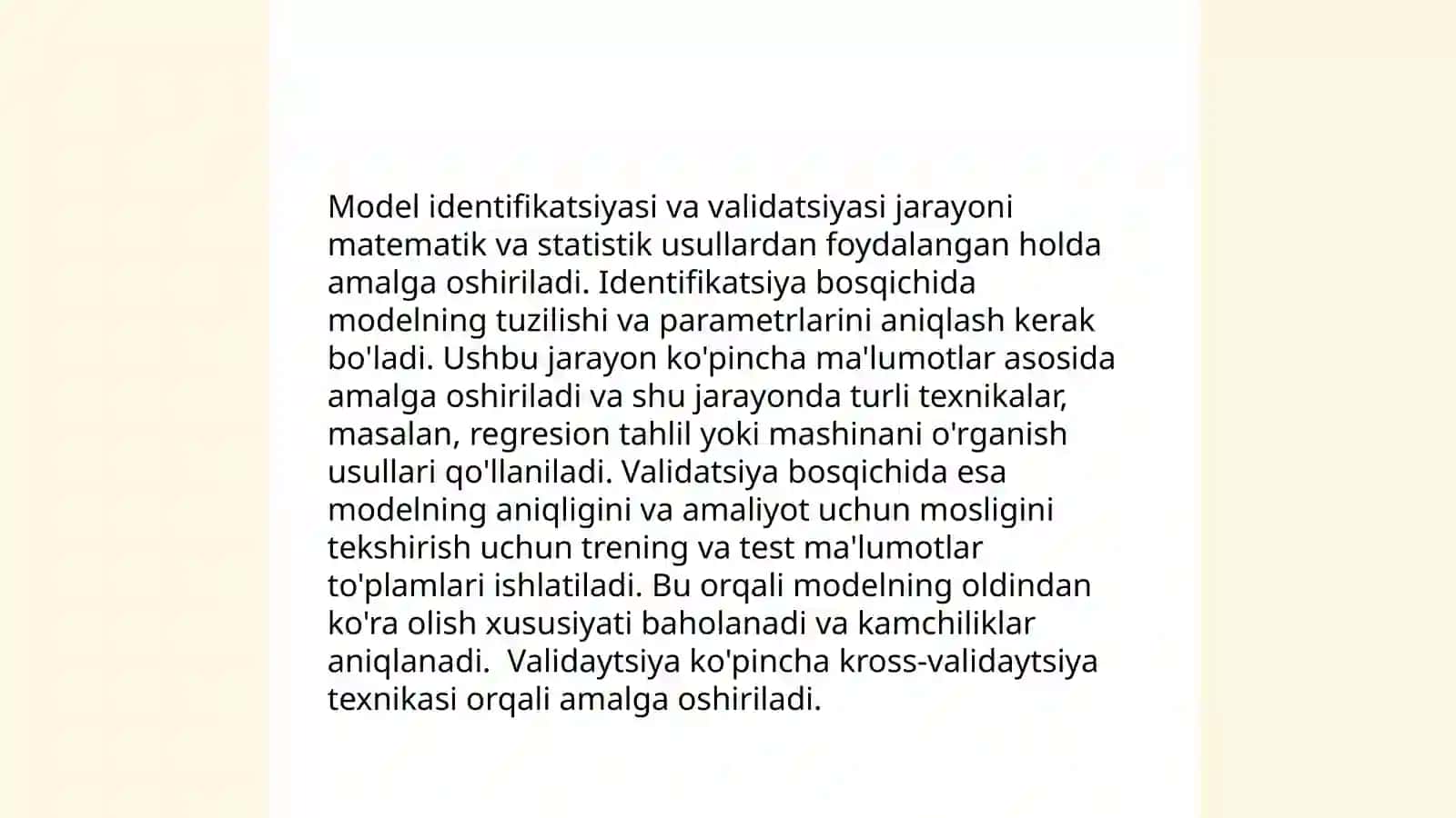 Bashorat qilish usullari. Maʼlumotlarni tekshirish va harakat jadvallarini ishlab chiqish. Yoʻllarning tasnifi 4