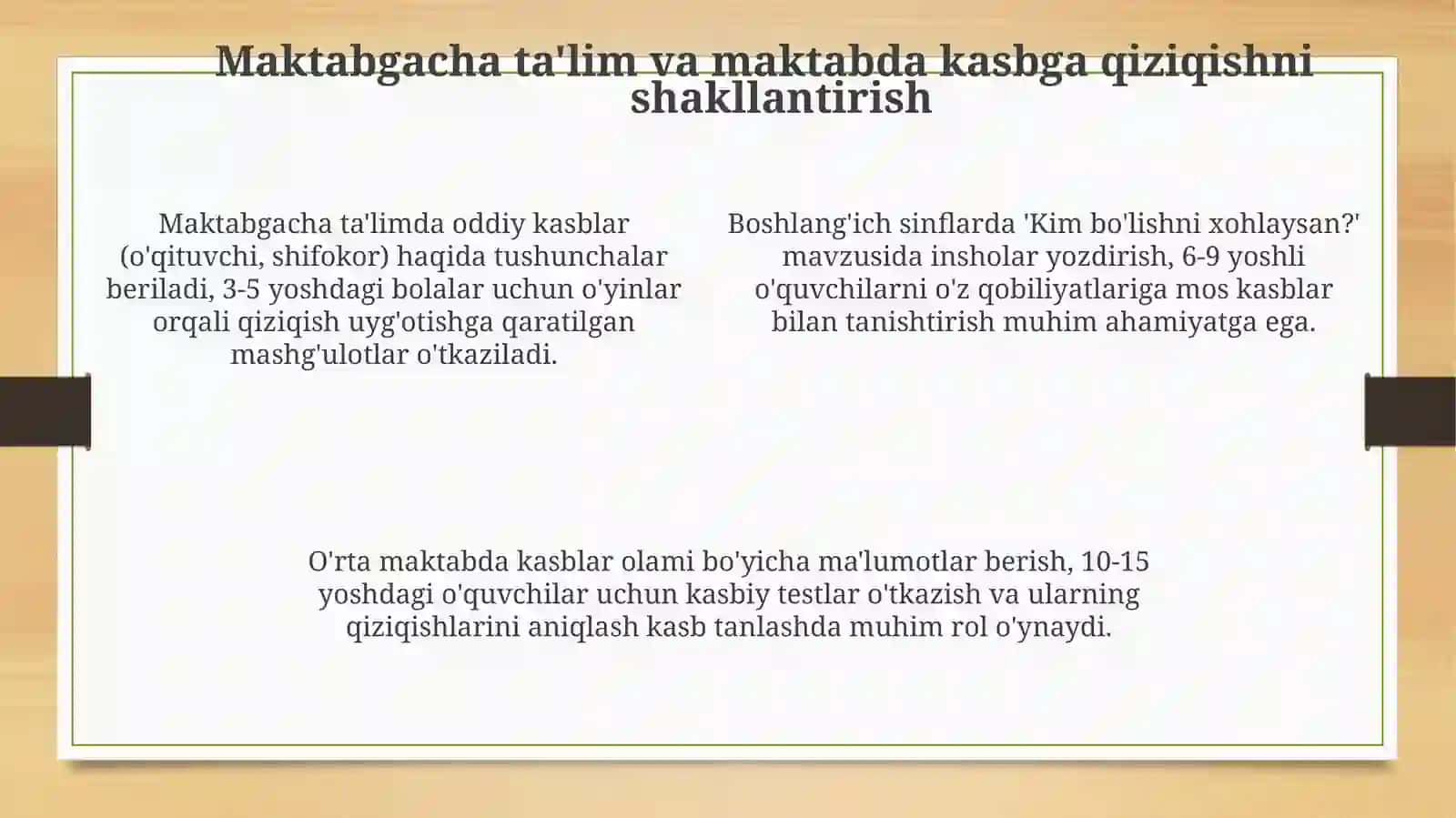Kasblarga qiziqishni shakllantirish shakllari va vositalari 4