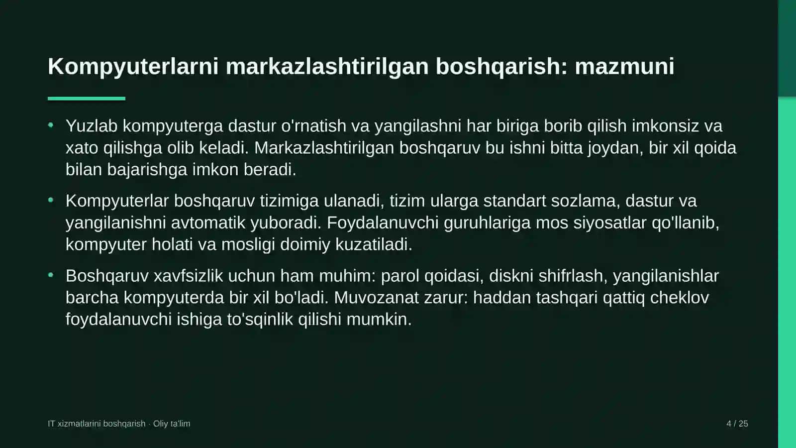 metropolitenda foydalanuvchilar kompyuterlarini markazlashtirilgan boshqarish 8546 4