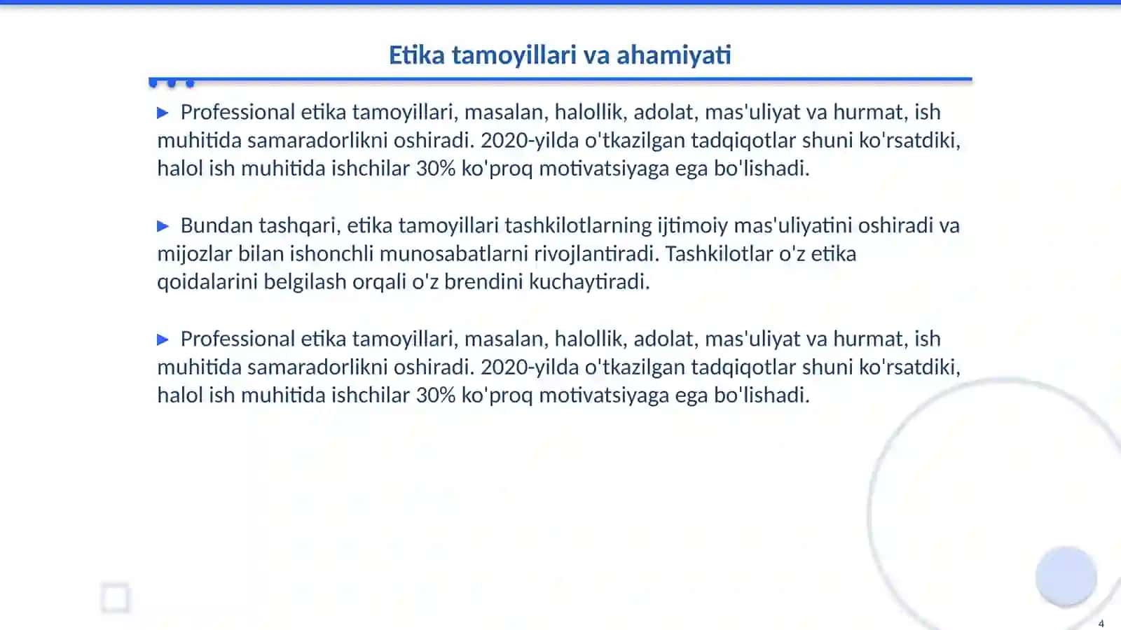 Professional etika va akademik halollik tamoyillari 4