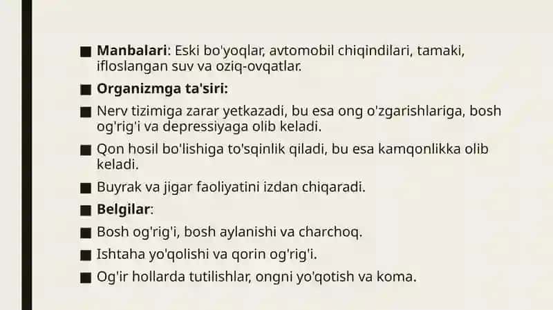 Qo'rg'oshindanzaharlanish 4