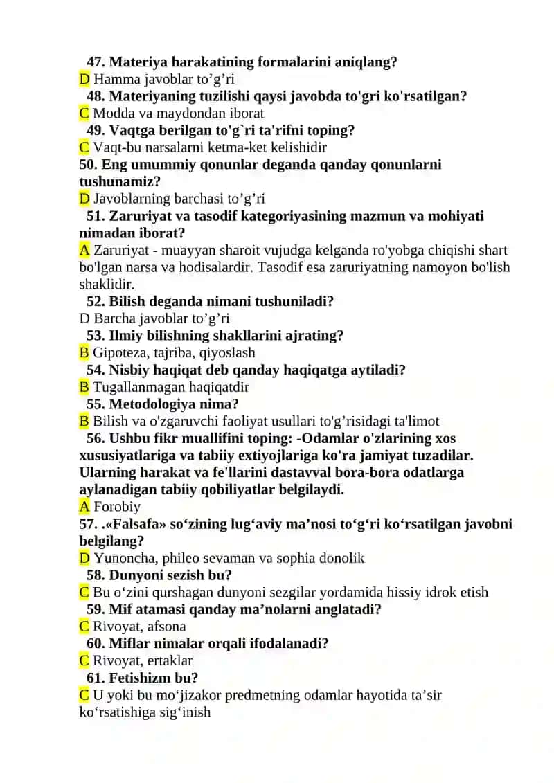FALSAFA SAVOLLAR 4