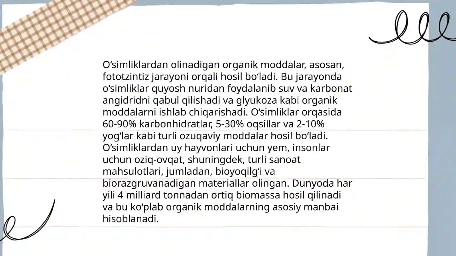Tabiiy organik xom-ashyo organik moddalar manbai 4