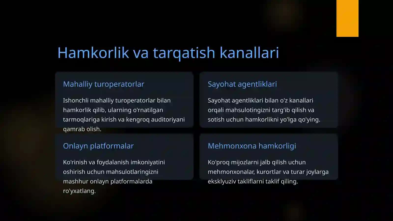Turistik mahsulotlarni xorijiy turistik bozorlarda sotish 4