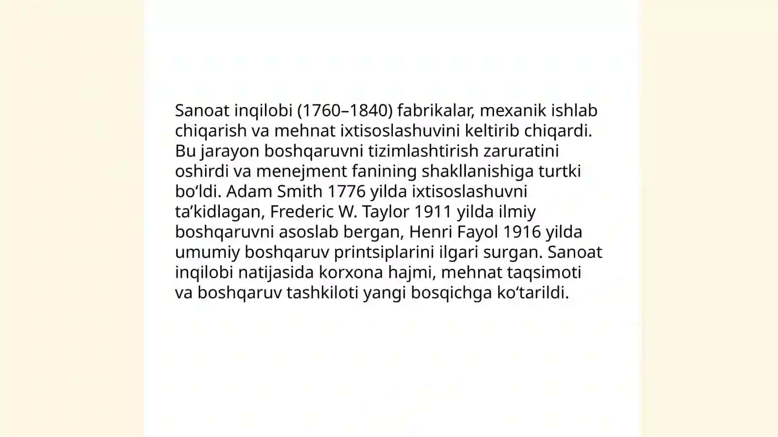 Menejment fanining shakllanishi va rivojlanish bosqichlari 4