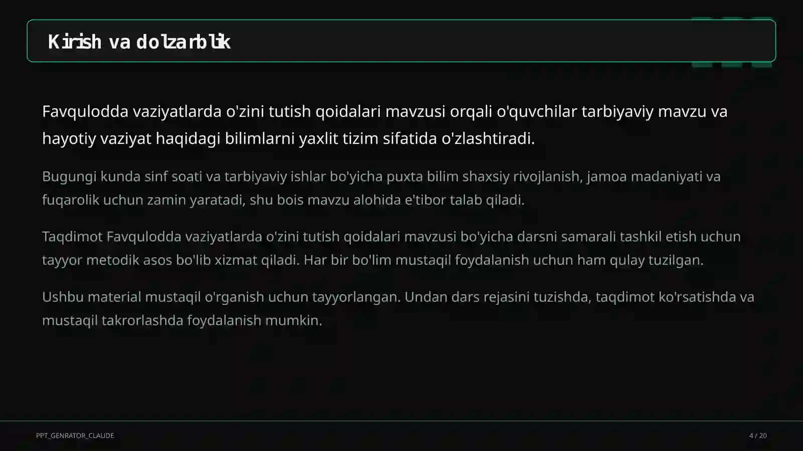 Favqulodda vaziyatlarda o'zini tutish qoidalari 4