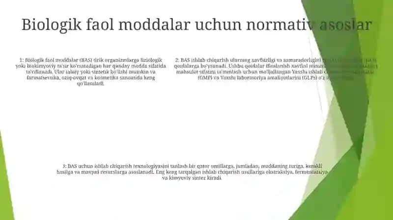 Biologik Faol Moddalarning Qonunchilik Va Normativ Bazasi 4