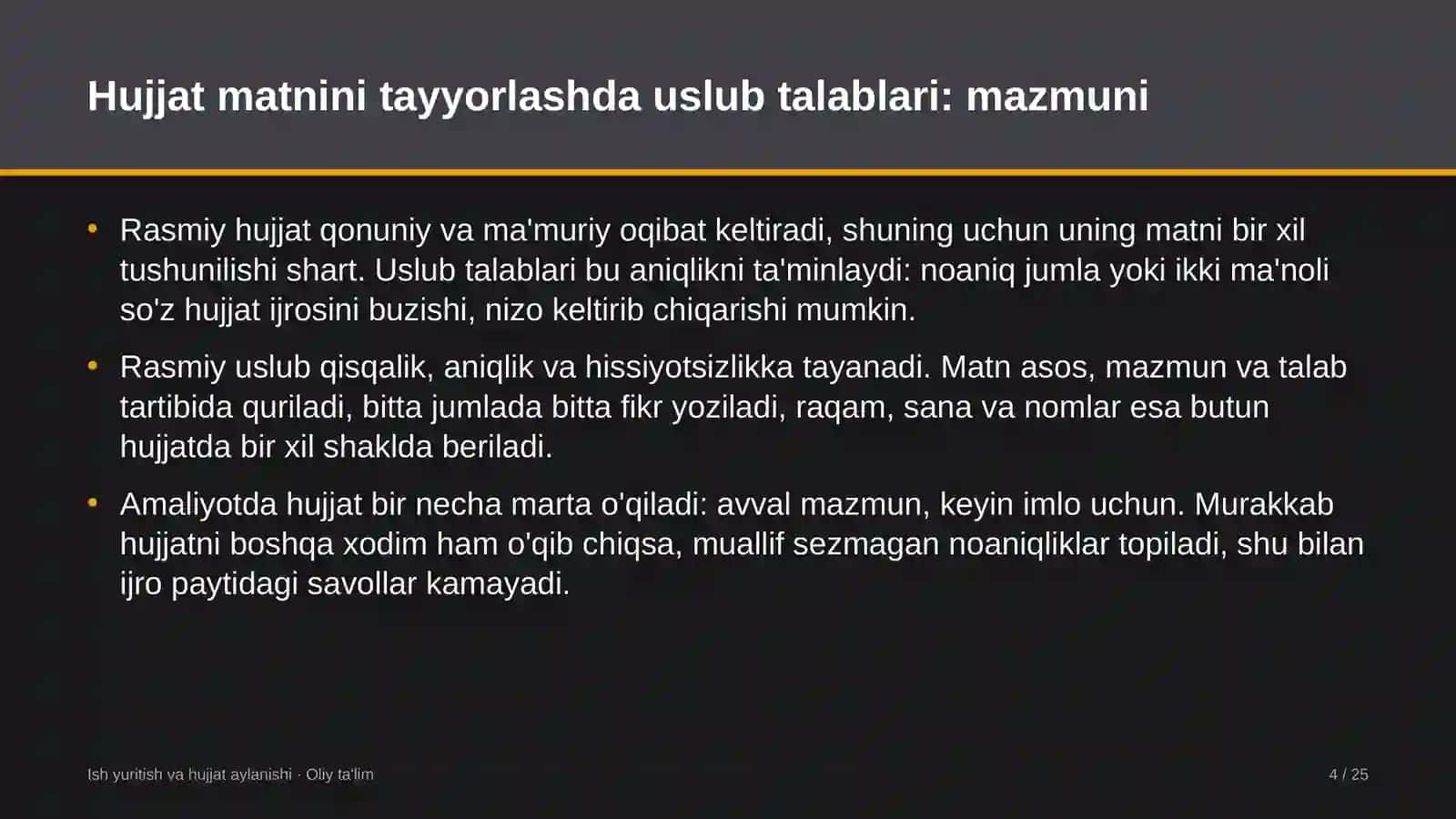 Kredit uyushmalarida hujjatlar matnini tayyorlashda uslub talablari 4