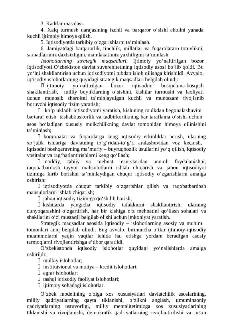 O‘zbekistonning o‘ziga xos istiqlol va taraqqiyot yo‘li 4