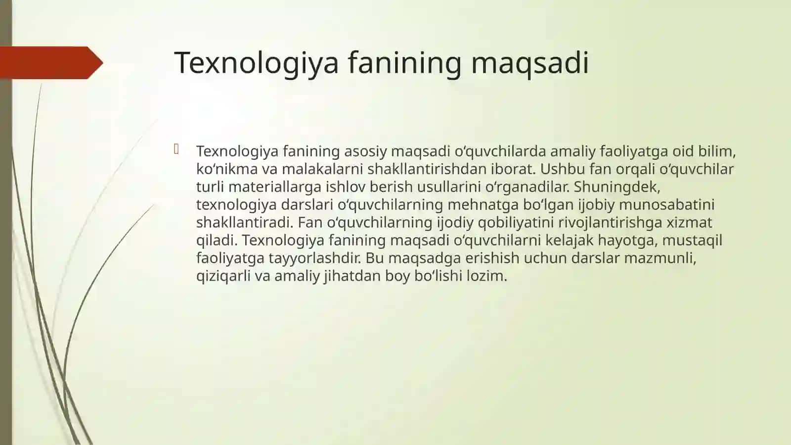 TEXNOLOGIYADARSLARIDA O’QUV JARAYONINI TASHKILETISH 4