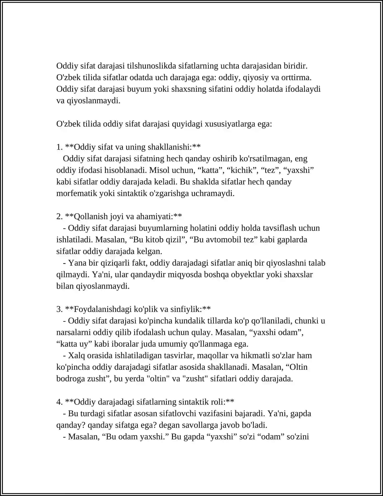 Sifat darajalariga doir prezintatsiya materiallarini joylash 4