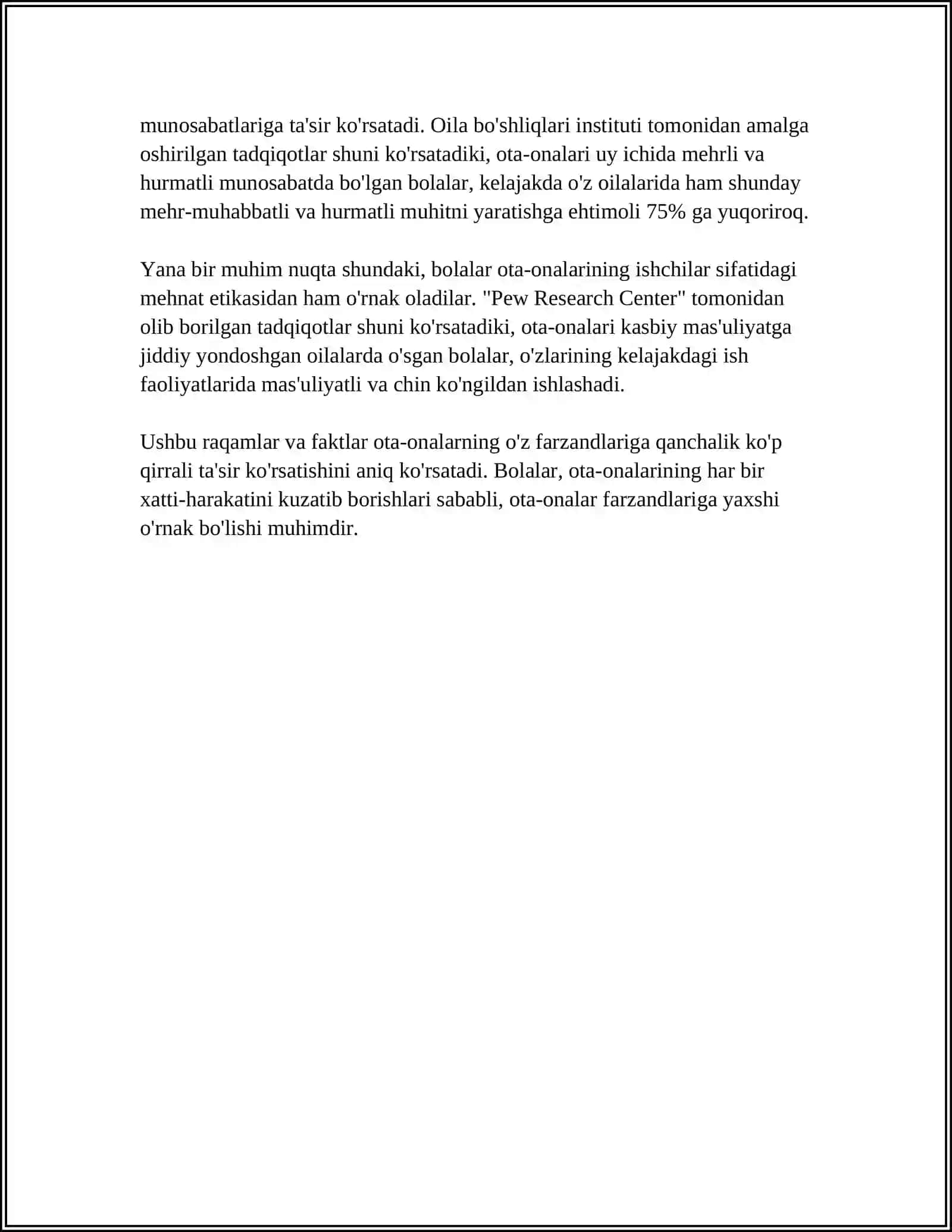 TENGDOSHLAR BILAN MUNOSABATLARNI RIVOJLANTIRISHDA OTA-ONALARNING ROLI 4
