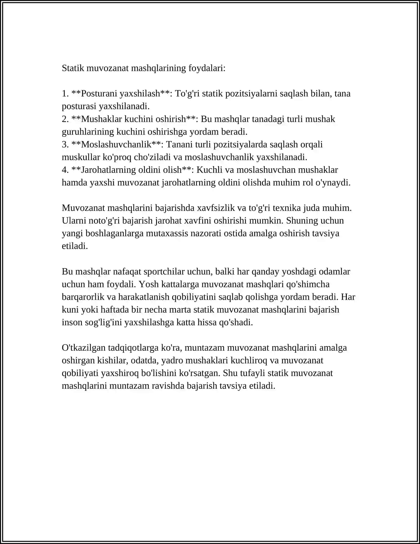 STATIK MUVOZANAT MASHQLARI 4