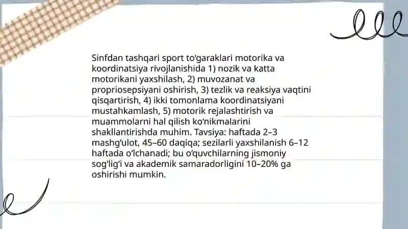 Sinfdan tashqari sport tògaraklarning jismoniy tarbiyadagi ahamiyati 4