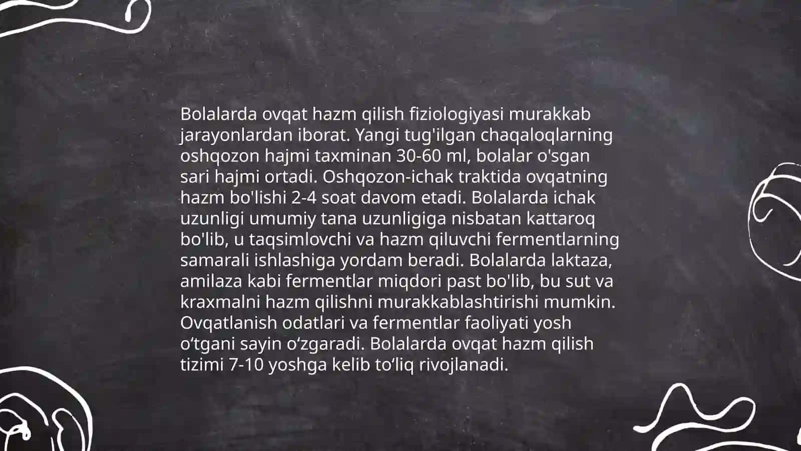 Ovqat hazm qilish va ovqatlanishning yoshga oid fiziologiyasi va gigenasi 4