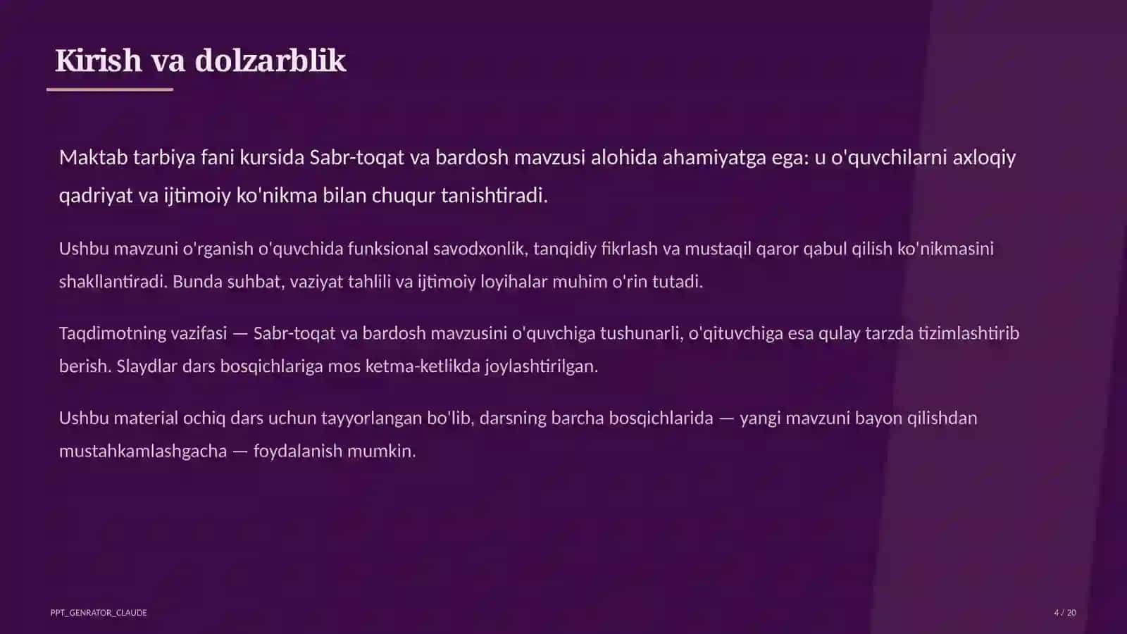 Sabr-toqat va bardosh (5-sinf) 4
