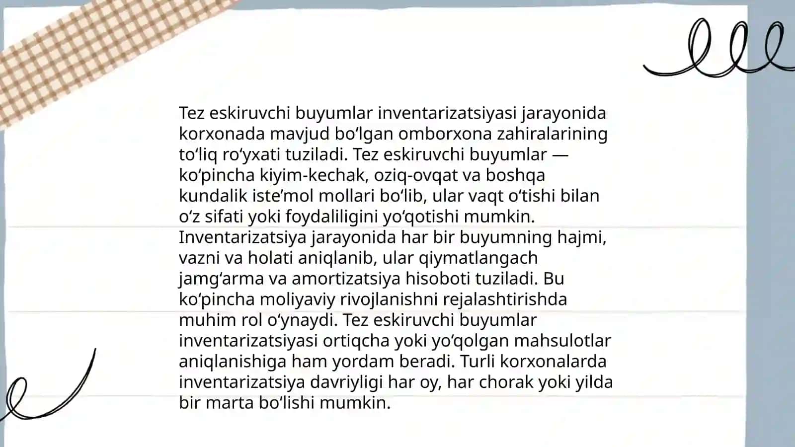 Banklarda kam baholi va tez eskiruvchi buyumlar hamda boshqa material zahiralar hisobi 4