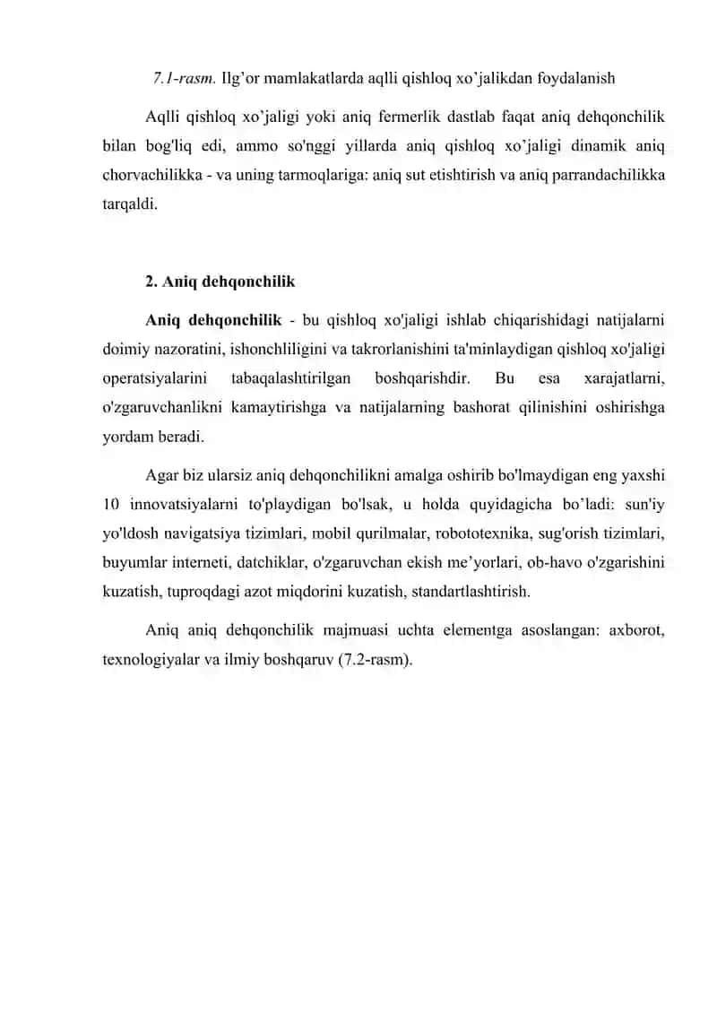 IQTISODIYOT TARMOQLARINING RAQAMLI TRANSFORMATSIYASI, QISHLOQ XO'JALIGI 4
