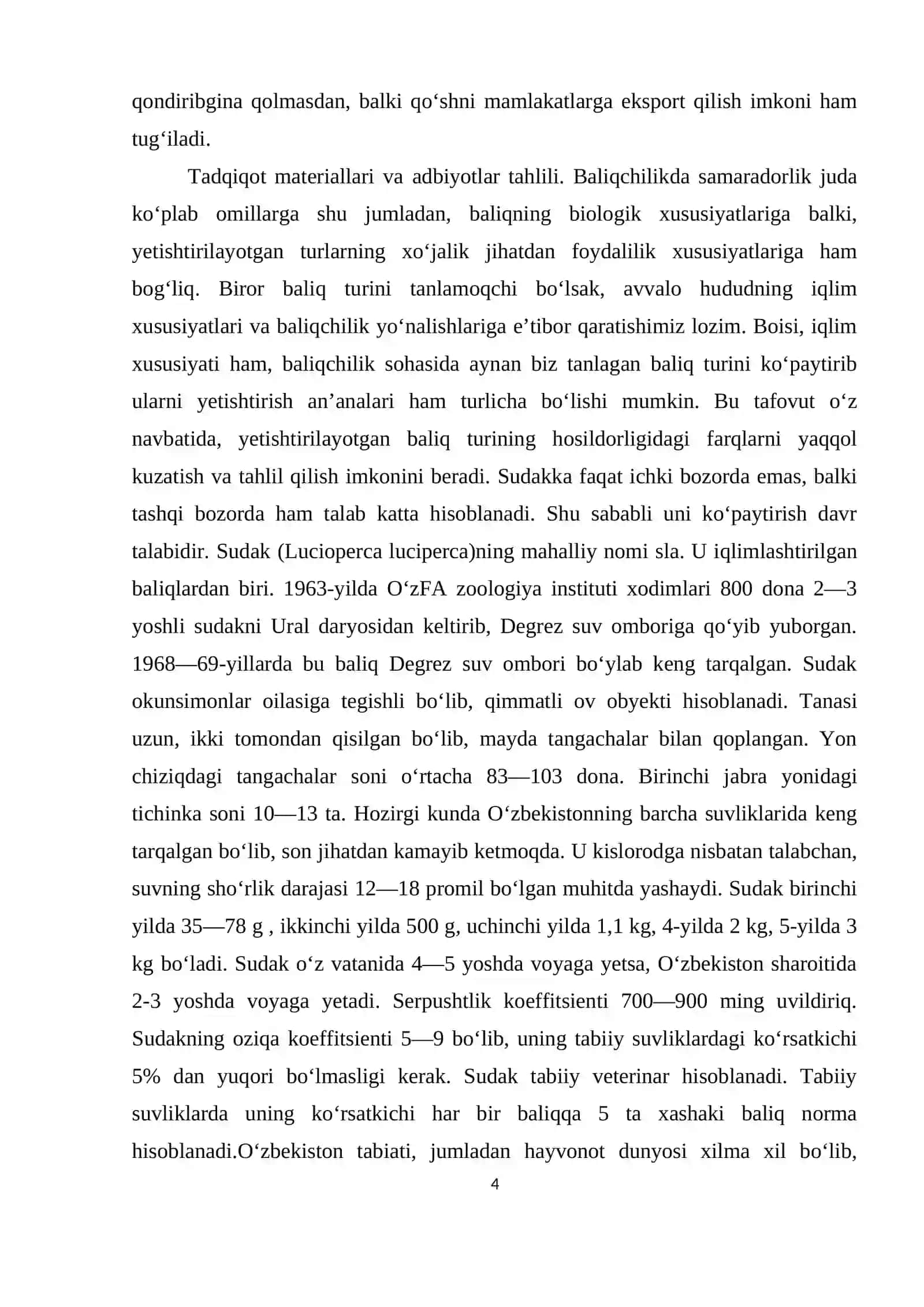 BIOLOGIYA TURLARI BO’YICHA YO’NALISHI ZOOLOGIYA 4
