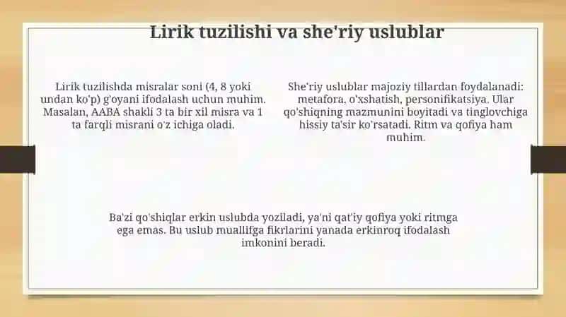Lirik qoʻshiqlar 4