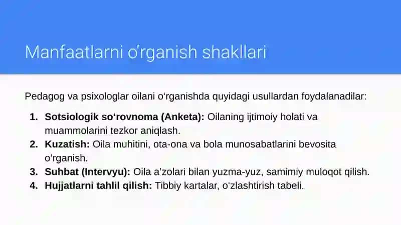 Oilaviy tarbiya jarayonida ma’naviy,axloqiy,aqliy,estetik,jismoniy va mehnat tarbiyaning o’rni 4