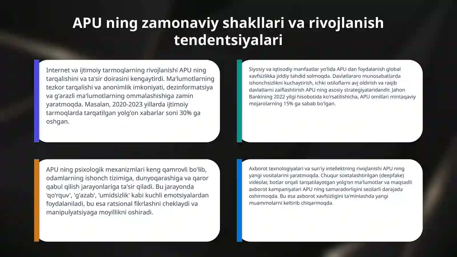 OAV axborot–psixologik urushni olib borish vositasi sifatida. 4