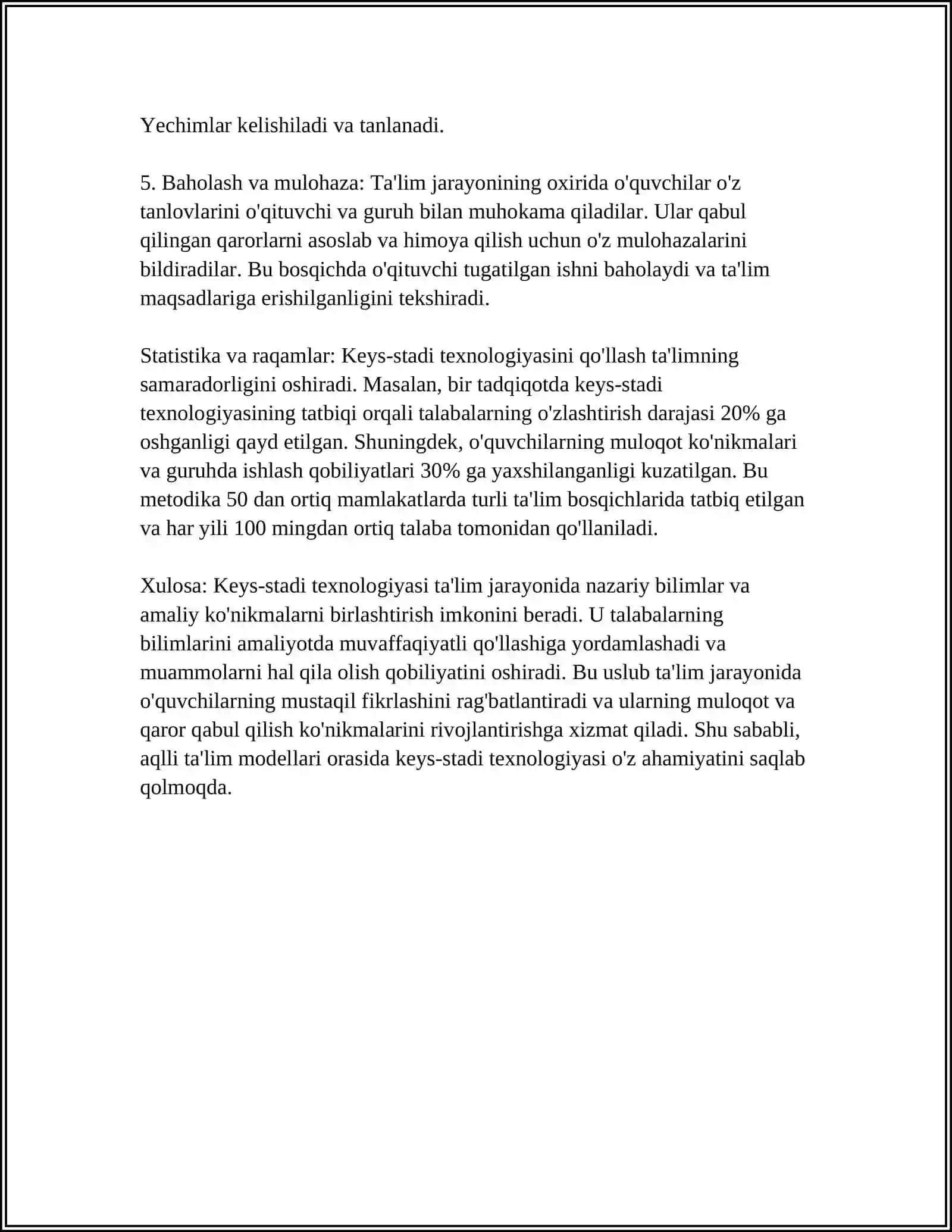 KEYS-STADI TEXNOLOGIYASI.O'YIN TEXNOLOGIYASI 4