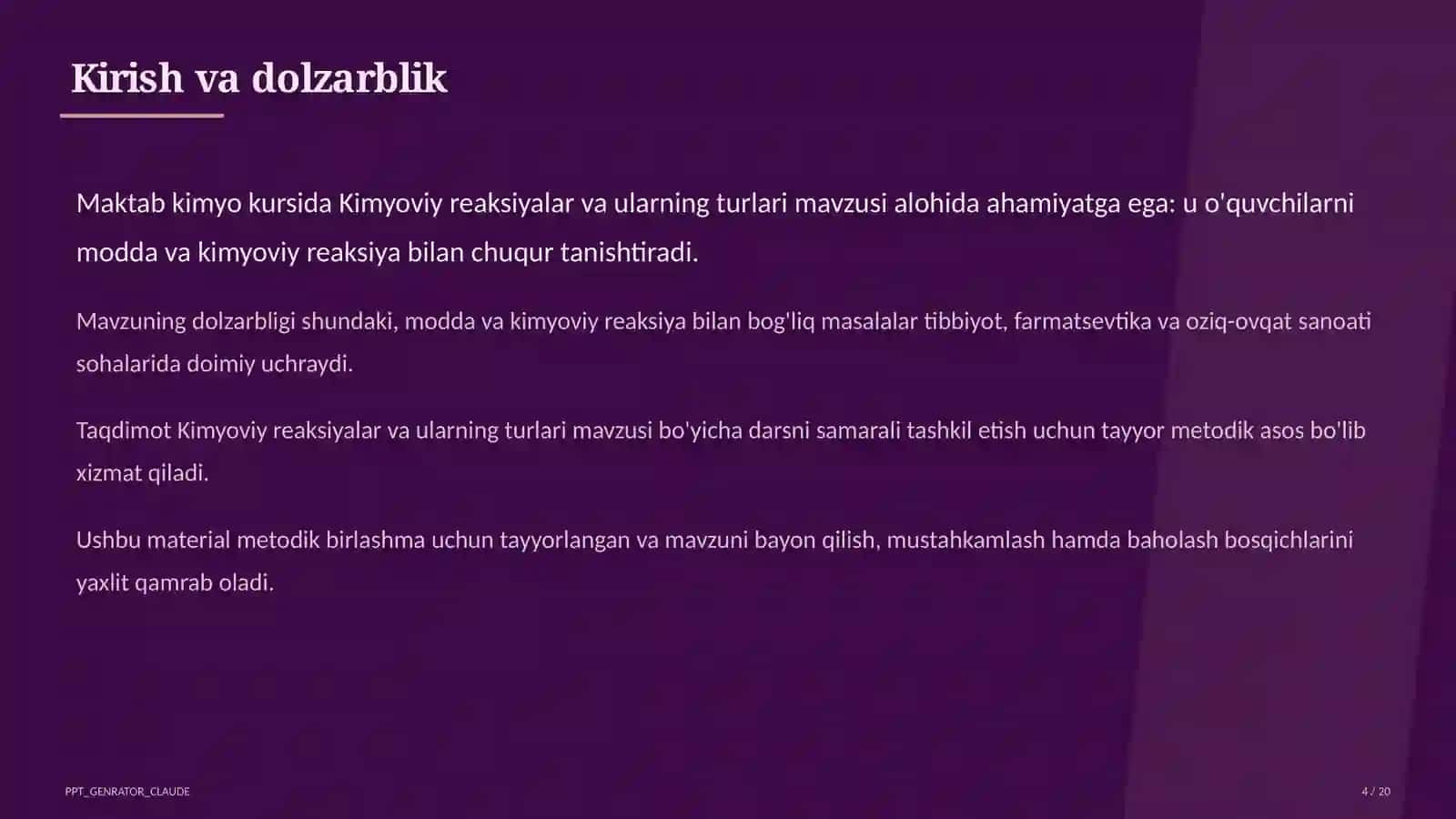 Kimyoviy reaksiyalar va ularning turlari (7-sinf) 4