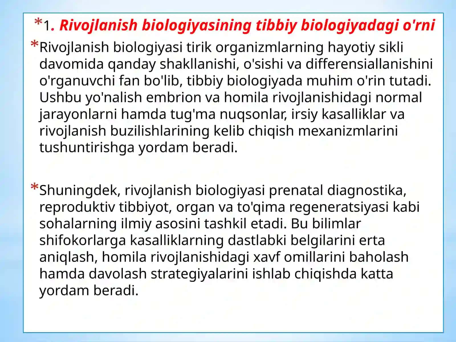 RIVOJLANISH BIOLOGIYASI FANINING MAZMUNI VA VAZIFASI 4