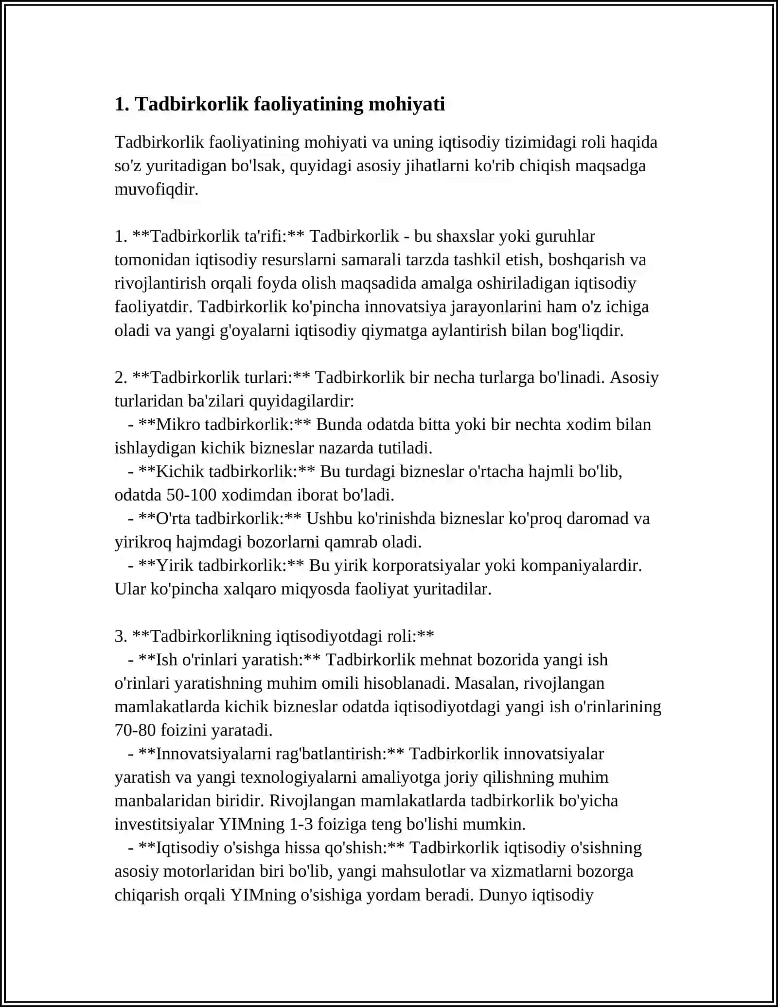 TADBIRKORLIK FAOLIYATI TUSHUNCHASI 4