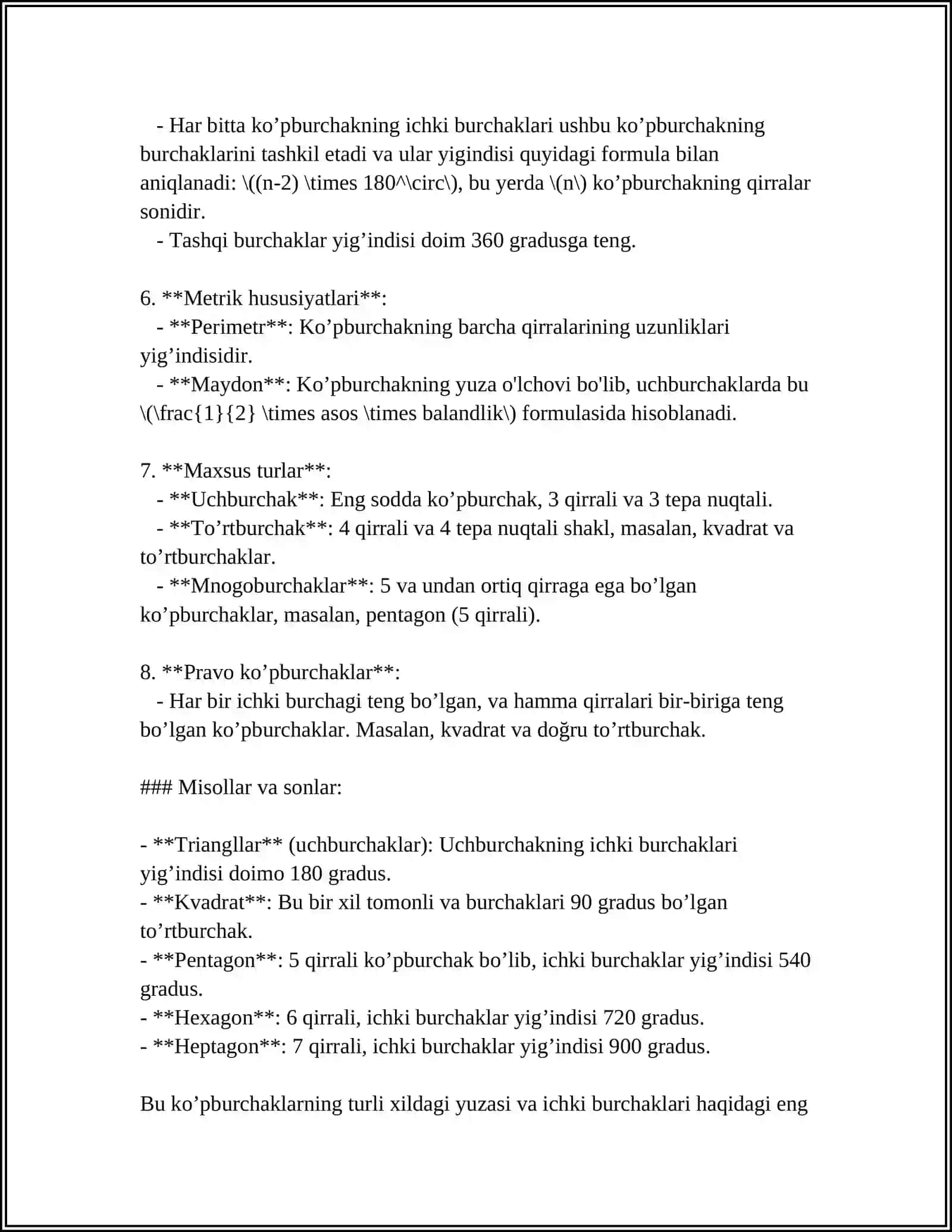 1-SINF MATEMATIKA DARSLARIDA KO'PBURCHAKLAR TUSHUNCHASINI SHAKLLANTIRISH METODIKASI 4