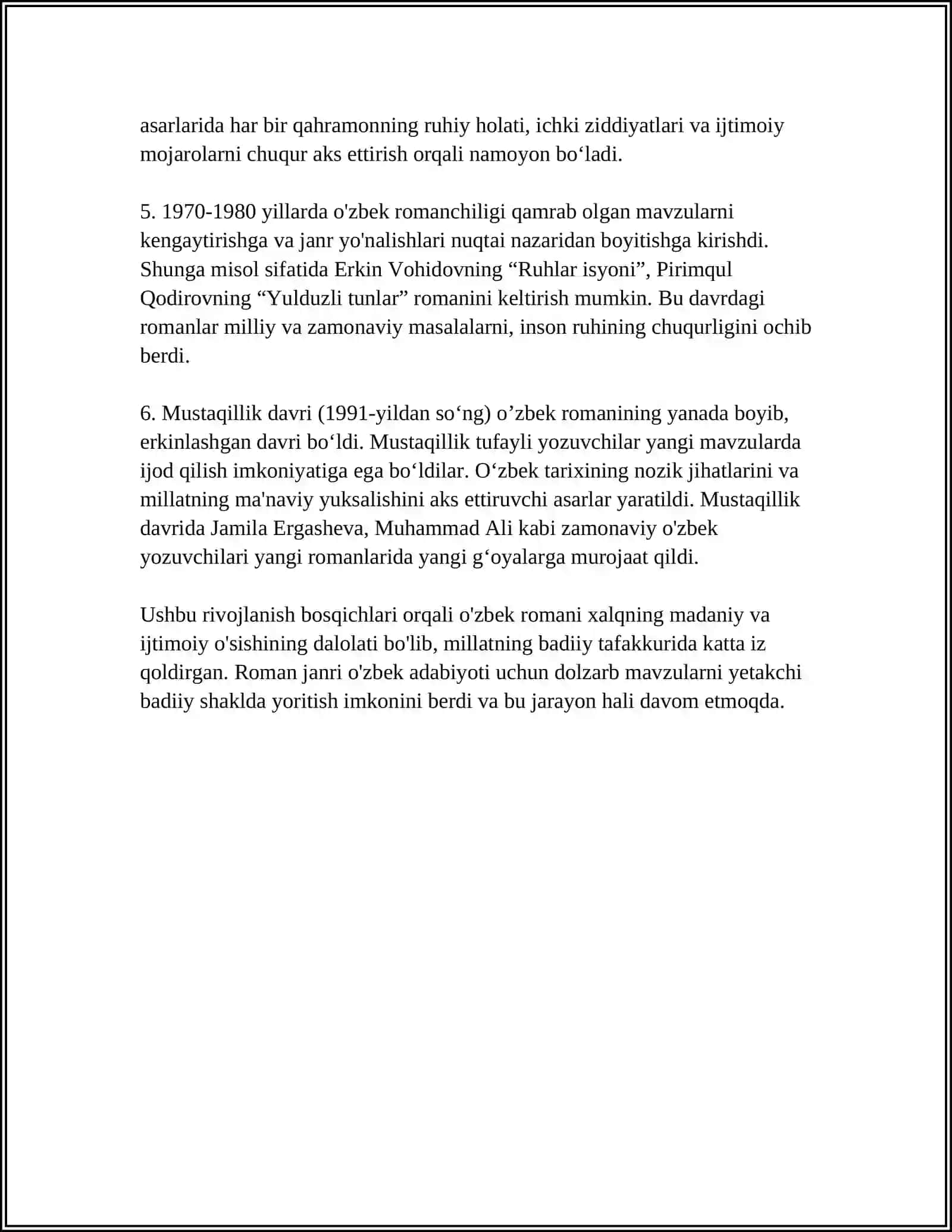 O'ZBEK ROMANI HAQIDA 4