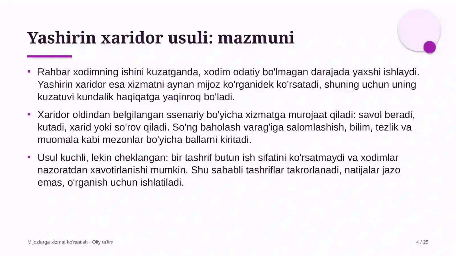 bolalar tovarlari do'konlarida xizmat sifatini yashirin xaridor usulida baholash 3882 4