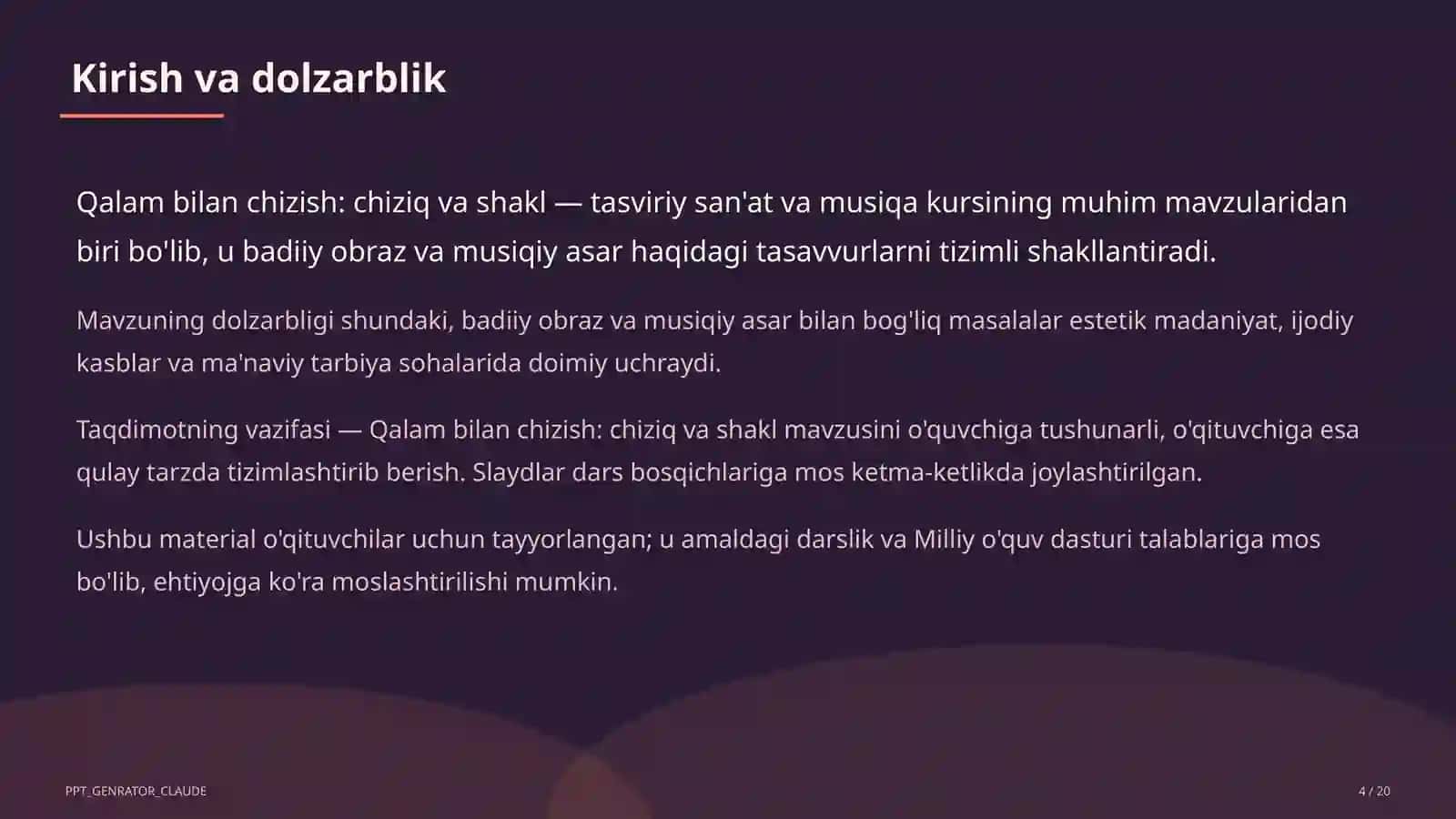 Qalam bilan chizish: chiziq va shakl (1-sinf) 4