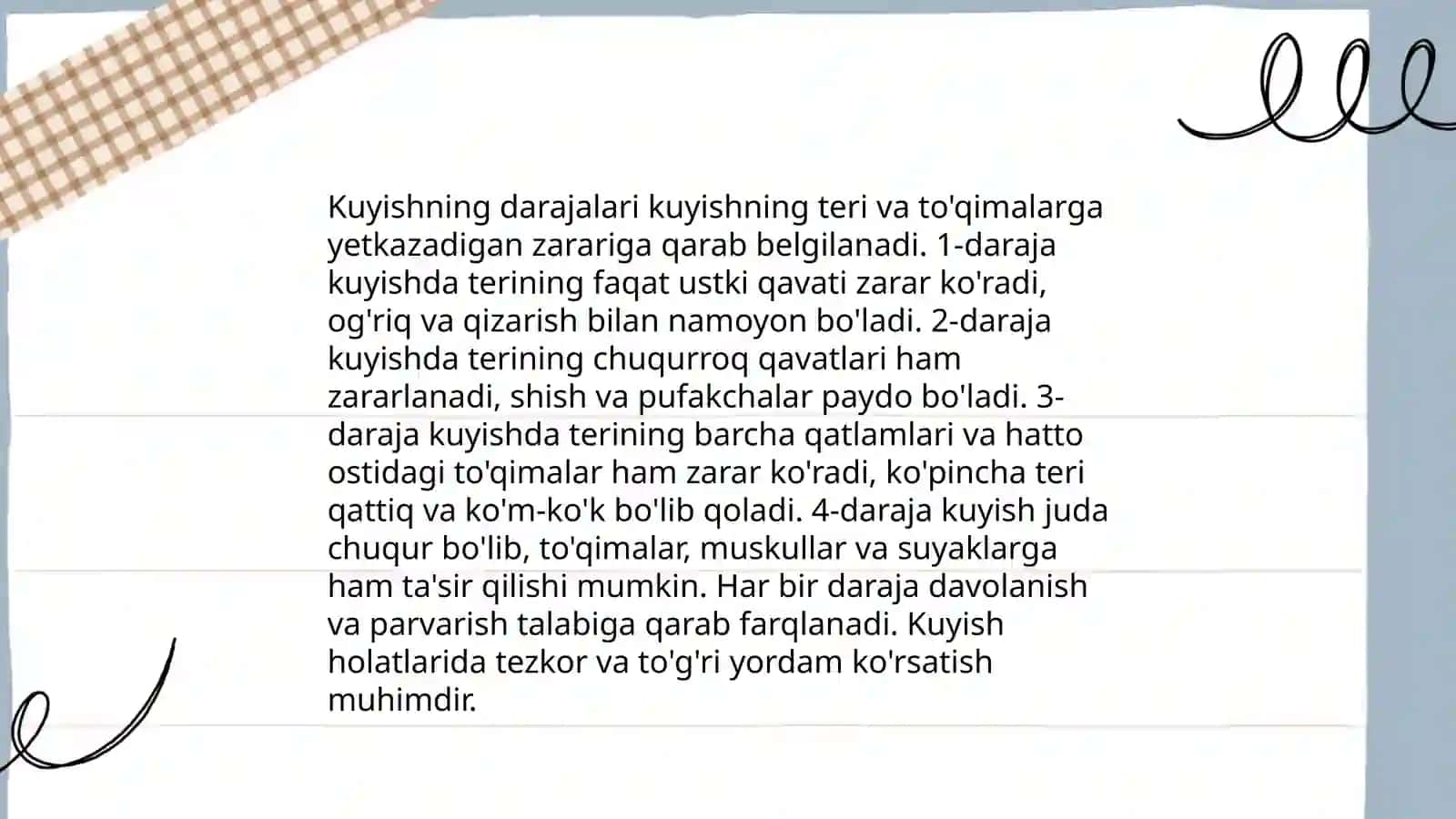 Kuyish.Turlari, Darajalari va Tasniflanishi 4