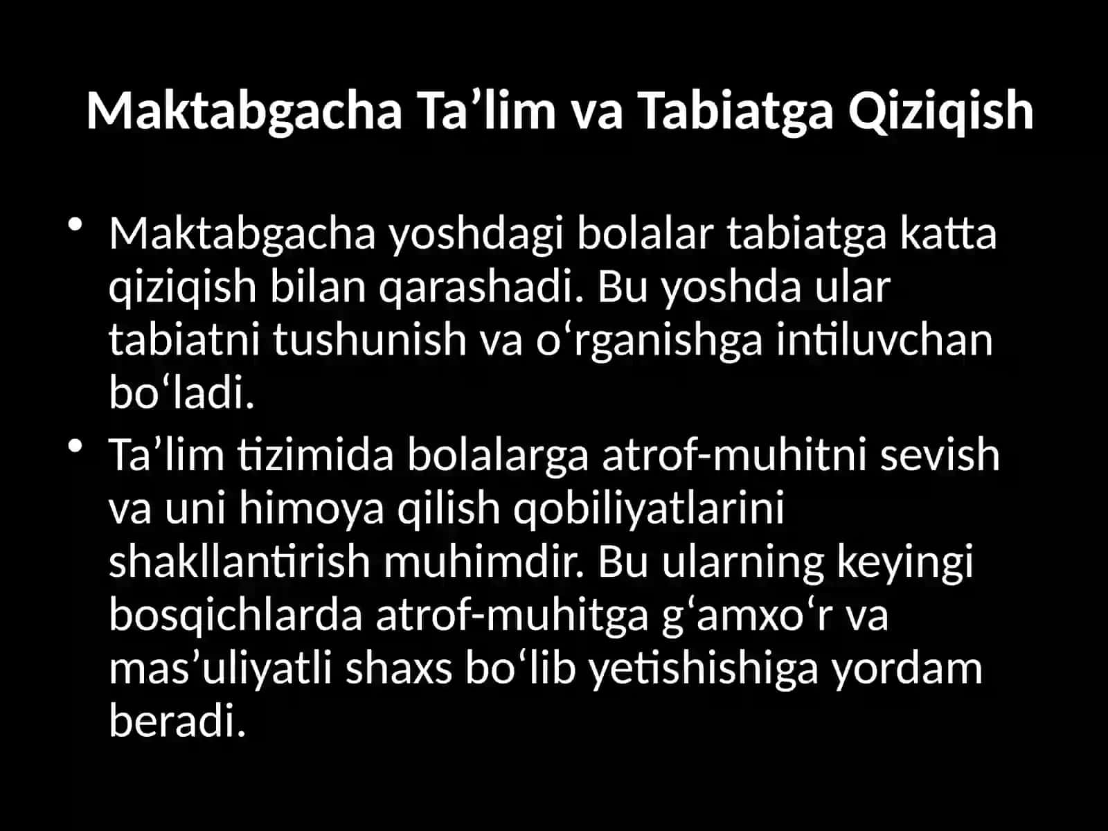 Tabiat bilan tanishtirish metodi 4