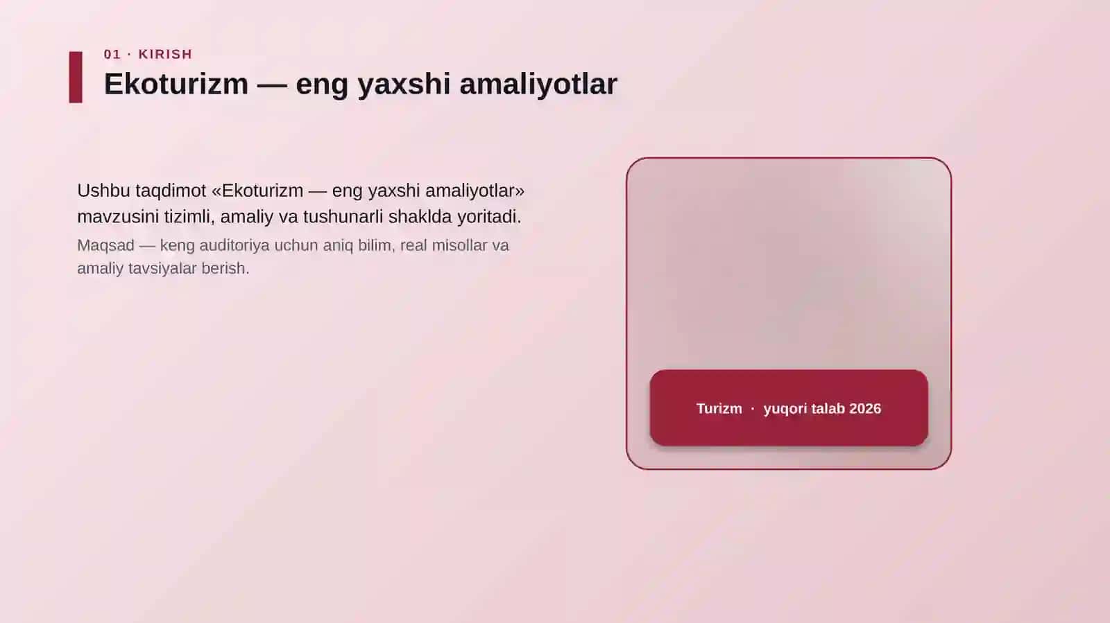 Ekoturizm — eng yaxshi amaliyotlar 4