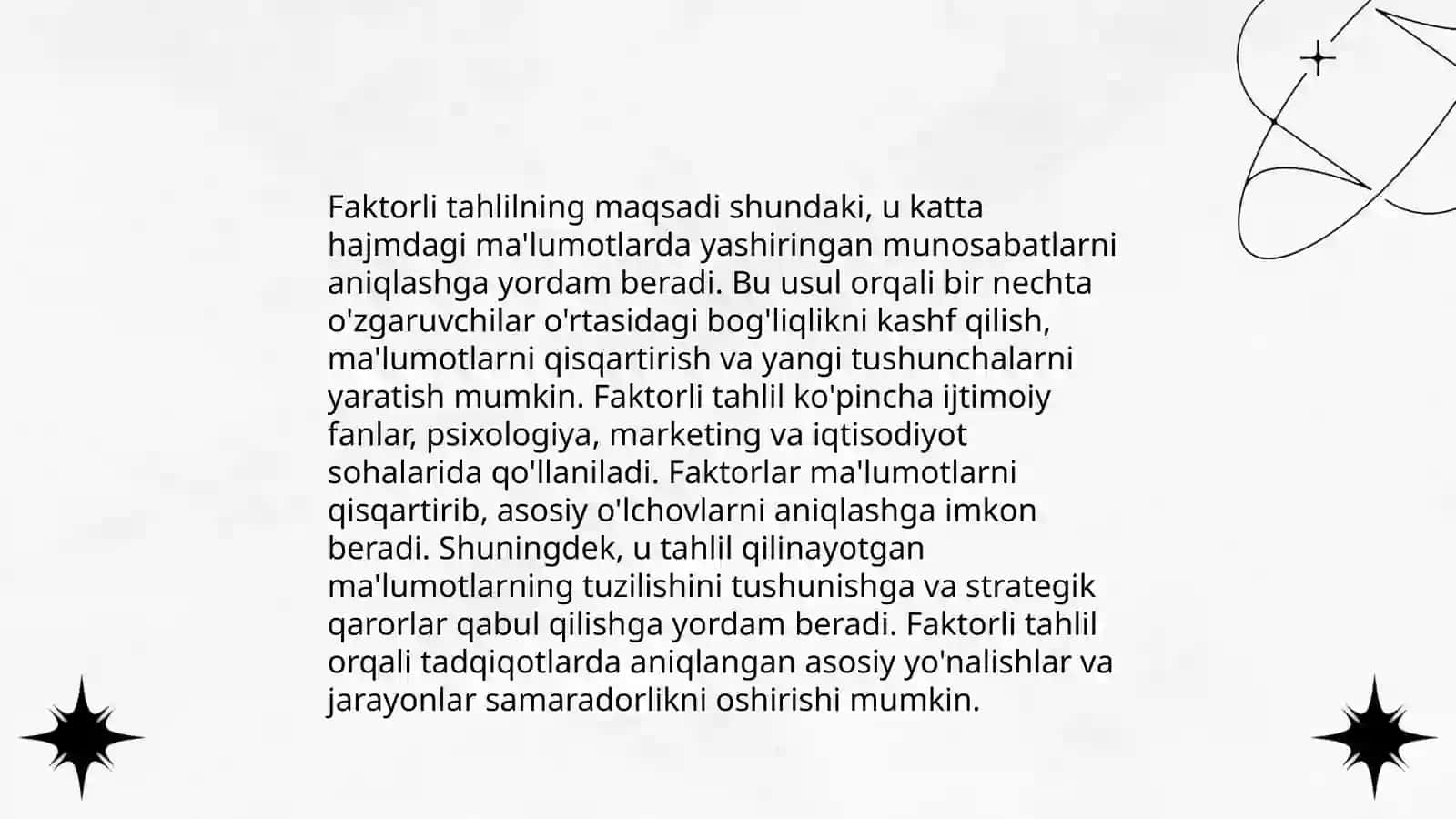 Faktorli tahlilning asosiy tushunchalari 4