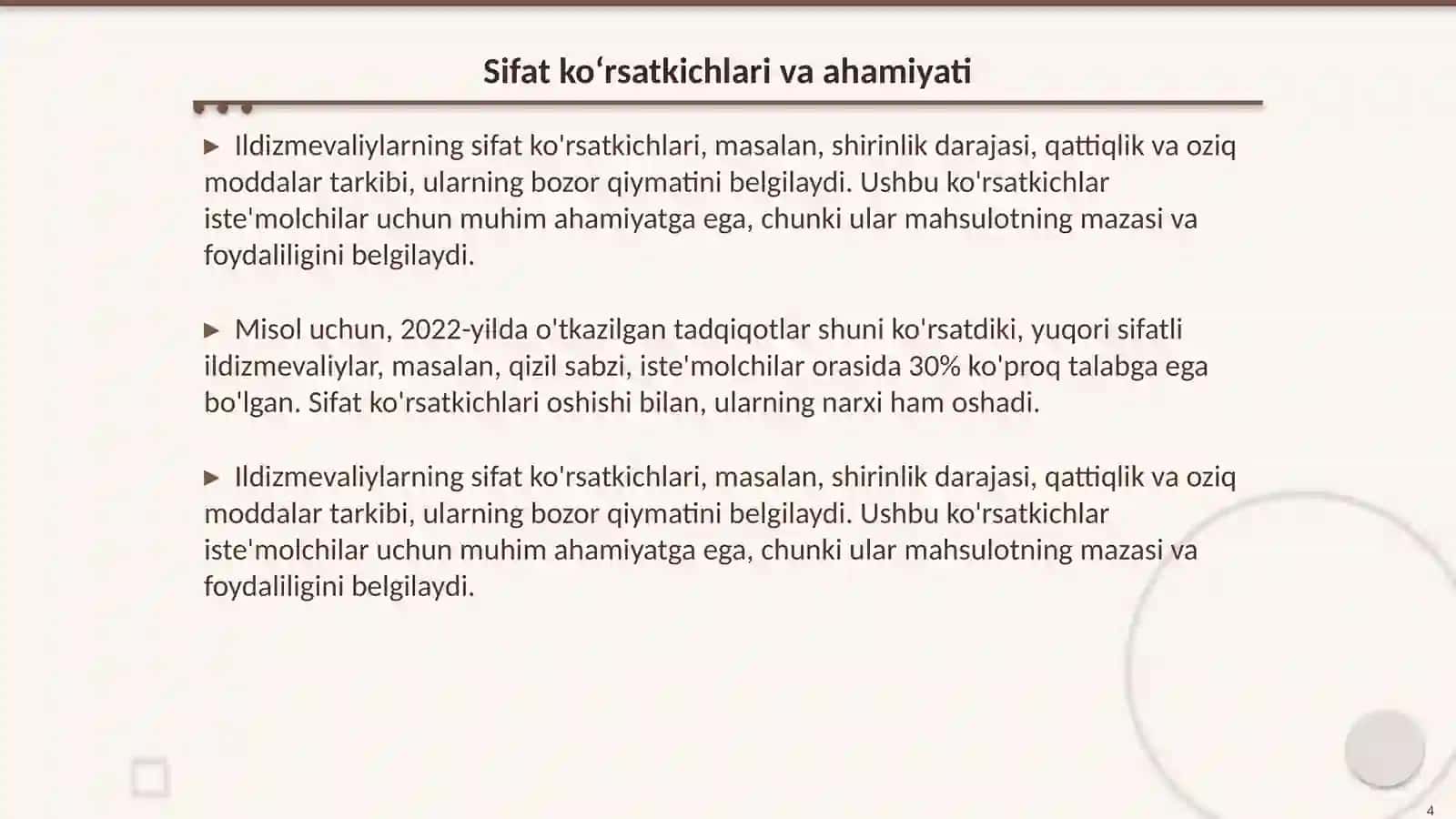 Ildizmevaliylarning tuzilishi sifat ko‘rsatkichlari joylash va saqlash usulari 4