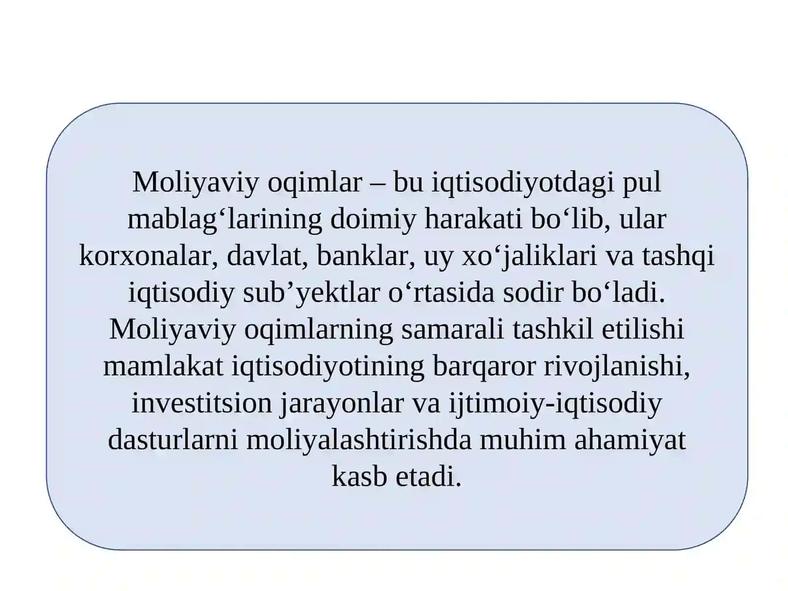 Moliyaviy Oqimlar 4