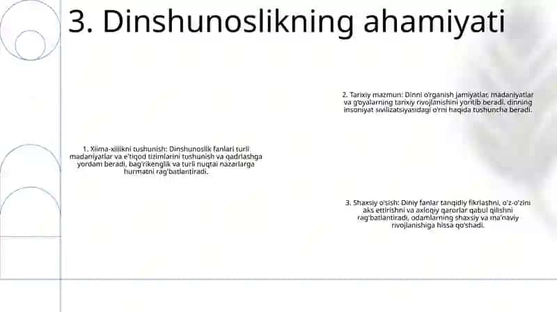 Dinshunoslik Fani Predmeti 4