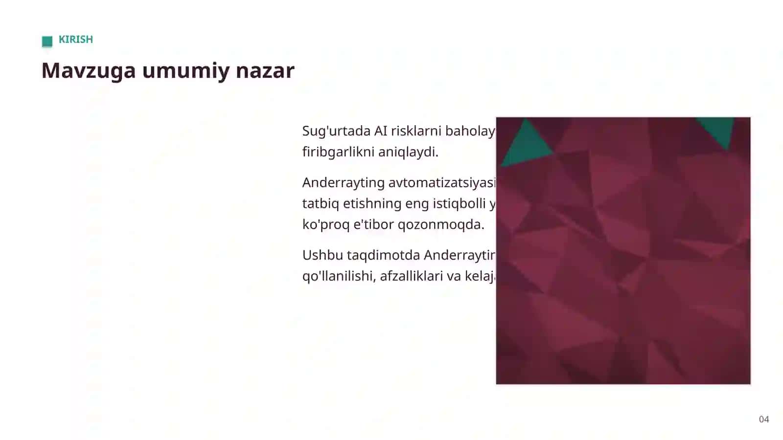 Anderrayting avtomatizatsiyasi 4