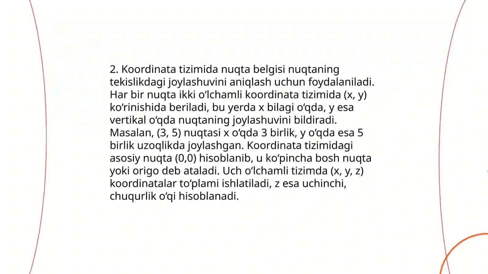 Nuqta, kesma, ko‘pburchak tushunchasi haqida tasavvurni shakllantirish va ularni chizish, ayrim xossalari bilan tanishtirish metodikasi 4