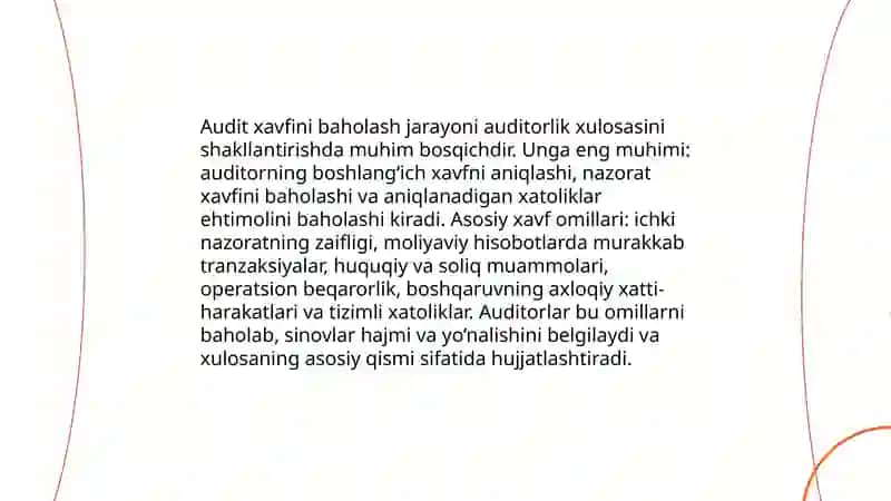 Auditorlik xulosasini shakllantirish jarayoni 4