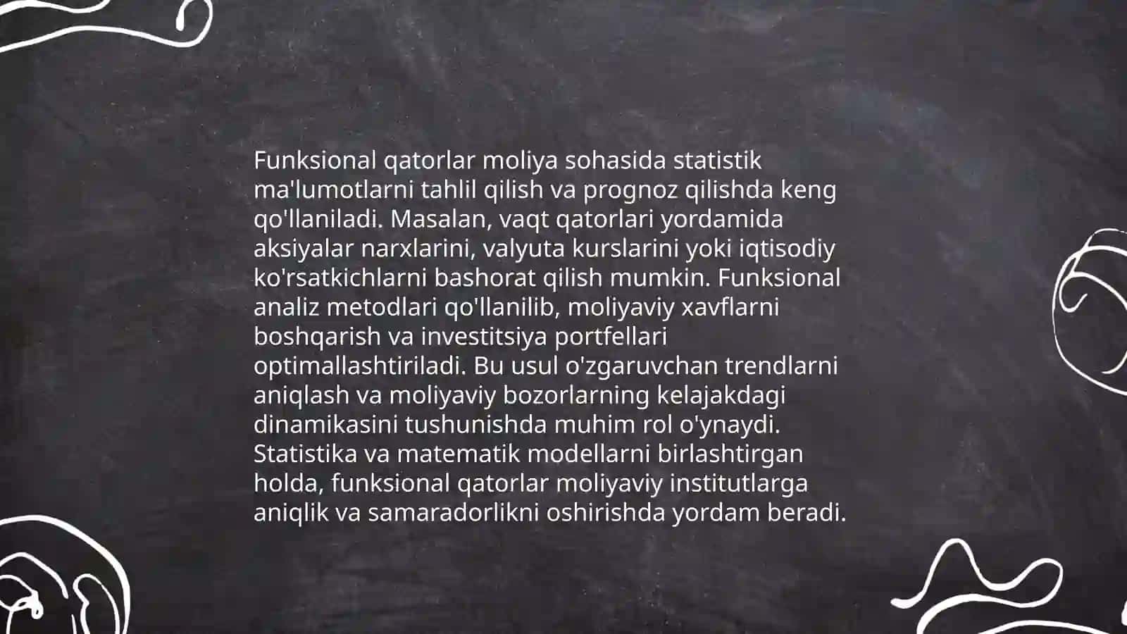 Moliyaviy tavakkalchilikni modelashtirishda funksional qatorlarning tatbiqi 4