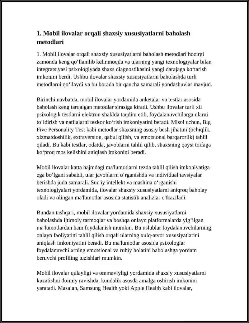 PSIXOLOGIYADA SHAXS DIAGNOSTIKASIDA ZAMONAVIY TEXNOLOGIYALAR VA MOBIL ILOVALARDAN FOYDALANISH 4