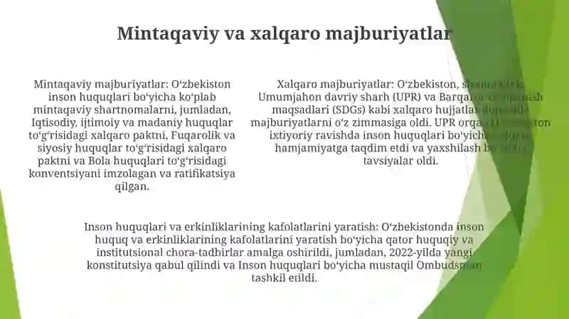 O'Zbekistonda Inson Huquqlari Va Erkinliklari Kafolatining Yaratilishi 4