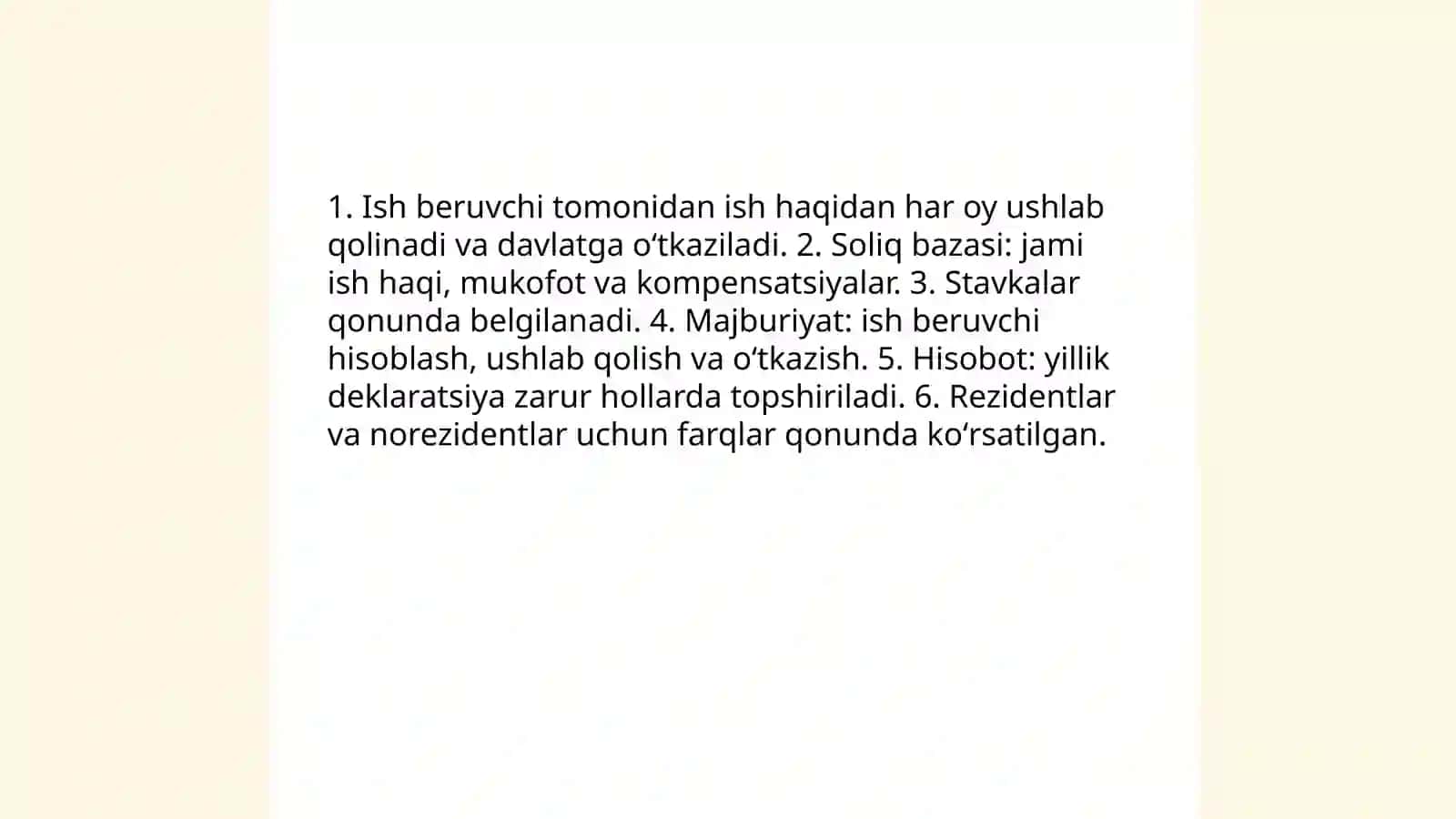 Jismoniy shaxslarni va ularning ayrim toifalari tomonidan toʻlanadigan soliq 4