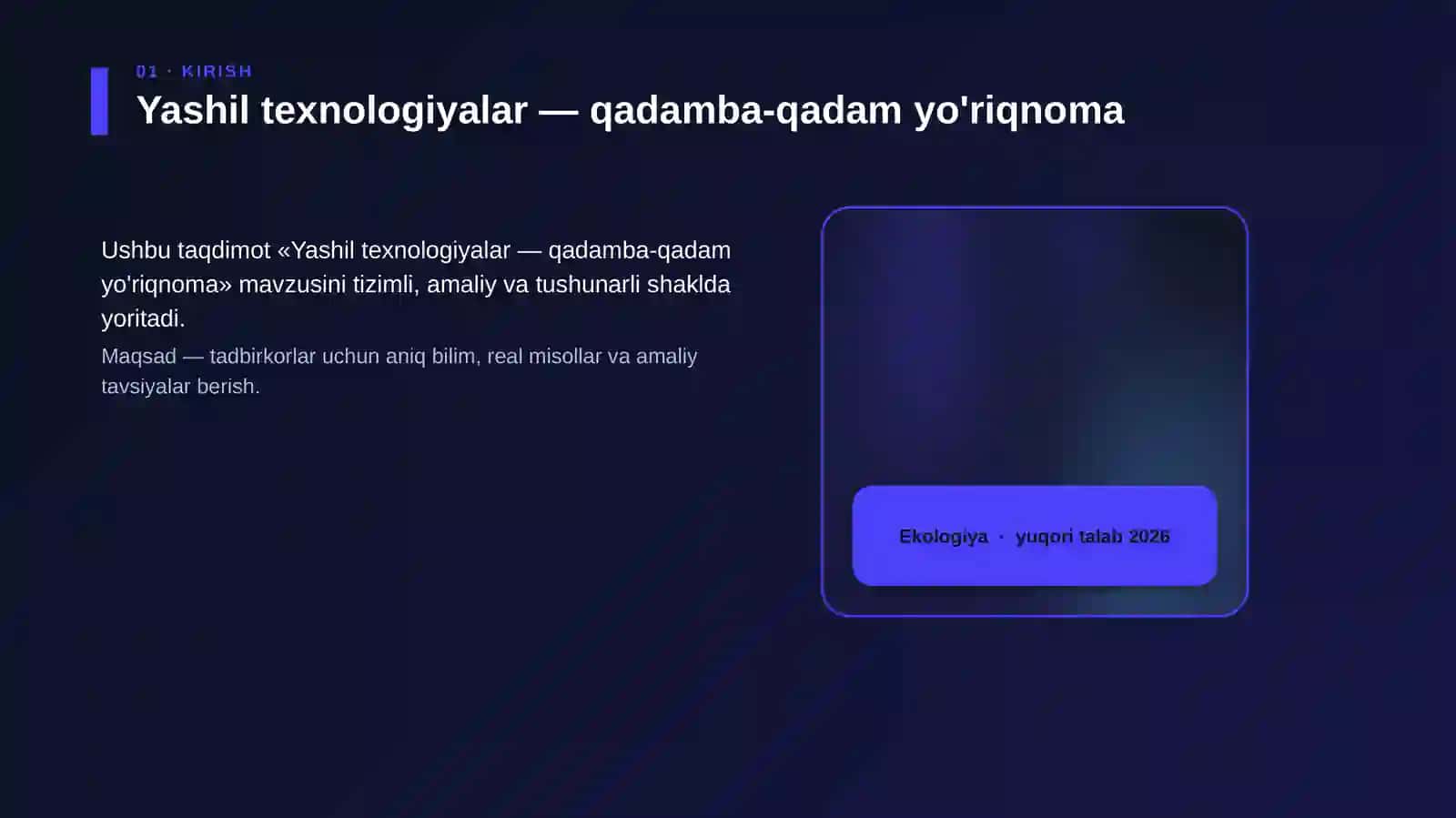 Yashil texnologiyalar — qadamba-qadam yo'riqnoma 4