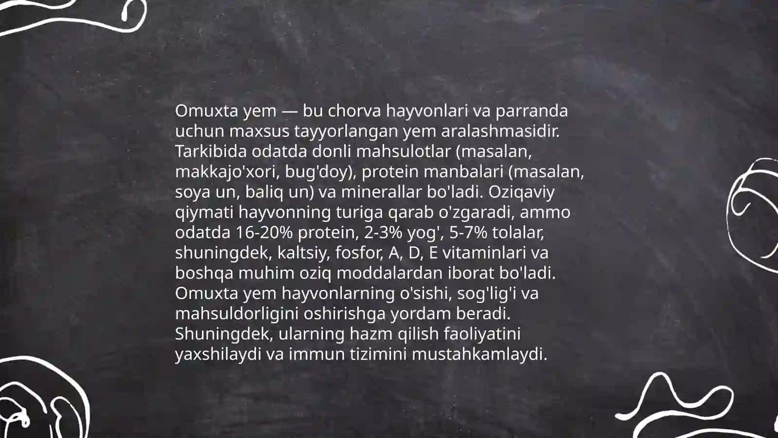 Omuxta yem ishlab chiqarish 4